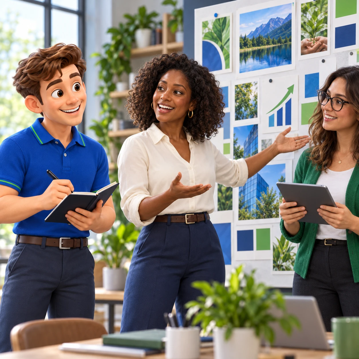Clark and a support team discussing a founder's growth plans